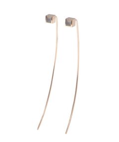 COCOSHNIK / ココシュニック ピアス・イヤリング | カラーストーン(ミルキーアクアマリン)キューブ ロングポストピアス