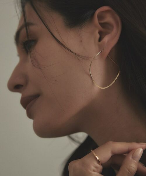 COCOSHNIK / ココシュニック ピアス・イヤリング | K10ポリッシュ 変形フープピアスL | 詳細12