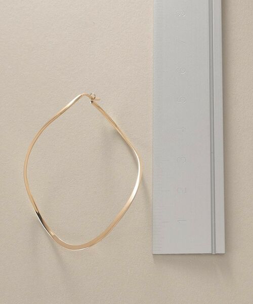 COCOSHNIK / ココシュニック ピアス・イヤリング | K10ポリッシュ 変形フープピアスL | 詳細9