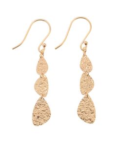 COCOSHNIK / ココシュニック ピアス・イヤリング | テクスチャープレート変形ペアシェイプ3連フックピアス