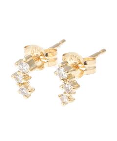 COCOSHNIK / ココシュニック ピアス・イヤリング | K18ランダムセッティング ダイヤモンド3石 スタッドピアス