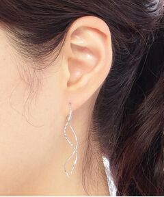 COCOSHNIK / ココシュニック ピアス・イヤリング | K10ポリッシュ×ミラーカット S字ライン チェーンピアス小