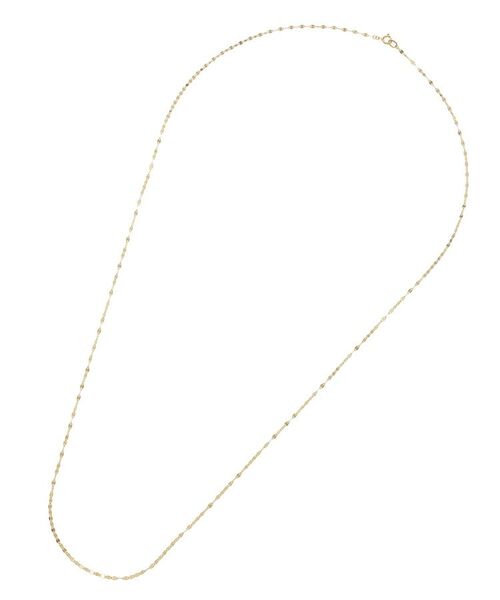 K18フラワークロスチェーン ロングネックレス(65cm) （ネックレス 