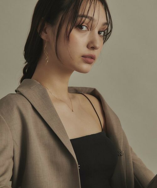 COCOSHNIK / ココシュニック ピアス・イヤリング | K18ポリッシュ×ミラーカット S字ライン チェーンピアス | 詳細12