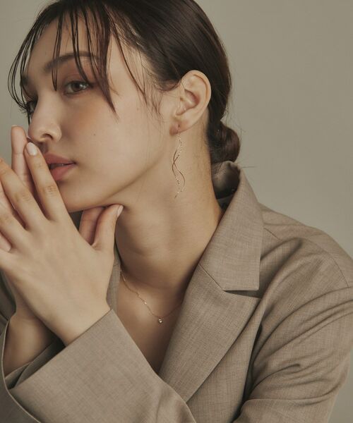 COCOSHNIK / ココシュニック ピアス・イヤリング | K18ポリッシュ×ミラーカット S字ライン チェーンピアス | 詳細7