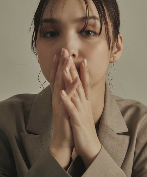 COCOSHNIK / ココシュニック ピアス・イヤリング | K18ポリッシュ×ミラーカット S字ライン チェーンピアス | 詳細8