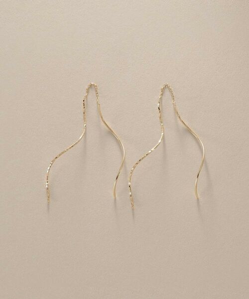 COCOSHNIK / ココシュニック ピアス・イヤリング | K18ポリッシュ×ミラーカット S字ライン チェーンピアス小 | 詳細9