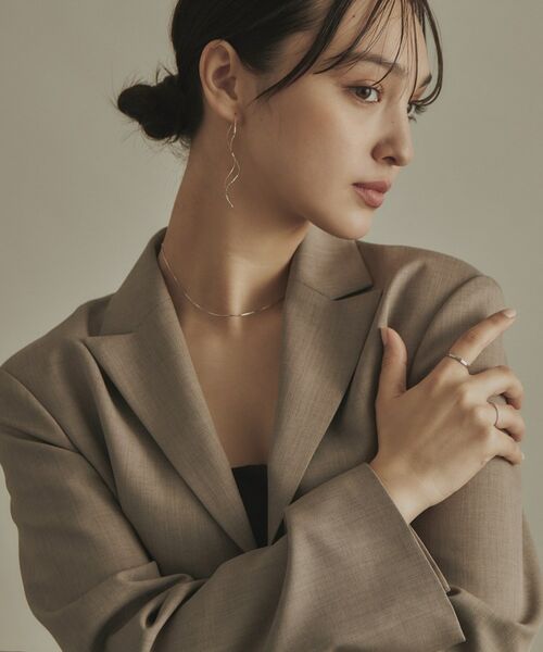 COCOSHNIK / ココシュニック ピアス・イヤリング | K10ポリッシュ×ミラーカット S字ライン チェーンピアス（YG×WG） | 詳細13