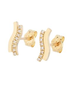 COCOSHNIK / ココシュニック ピアス・イヤリング | K18ダイヤモンド　オーバーラップS字　スタッドピアス