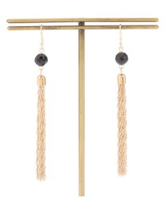 COCOSHNIK / ココシュニック ピアス・イヤリング | K10カラーストーン（オニキス）タッセル フックピアス