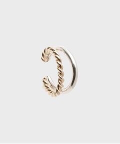 COCOSHNIK / ココシュニック ピアス・イヤリング | K10YG×シルバー ダブルフープ縄目 イヤーカフ