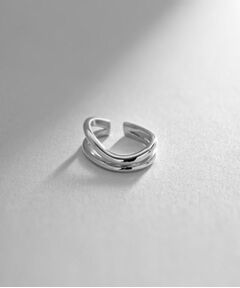 COCOSHNIK / ココシュニック ピアス・イヤリング | シルバー ダブルフープS字 イヤーカフ