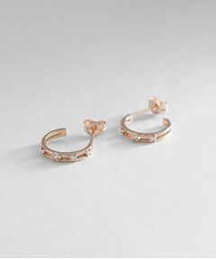 COCOSHNIK / ココシュニック ピアス・イヤリング | K10ダイヤモンド スリット フープピアス