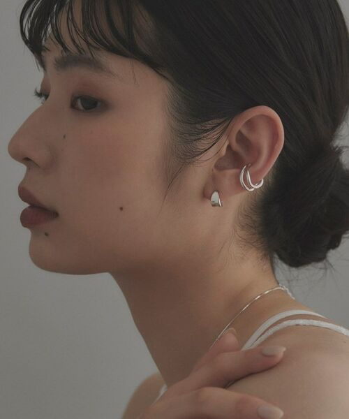 COCOSHNIK / ココシュニック ピアス・イヤリング | シルバー ラインイヤーカフ ダブルカーブ | 詳細13