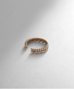 COCOSHNIK / ココシュニック ピアス・イヤリング | K10丸玉×縄目 イヤーカフ