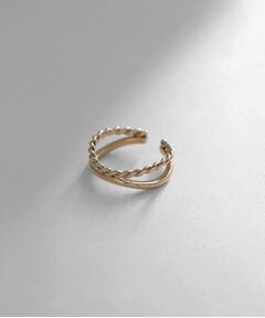 COCOSHNIK / ココシュニック ピアス・イヤリング | K10縄目×平甲ダブルウェーブ イヤーカフ