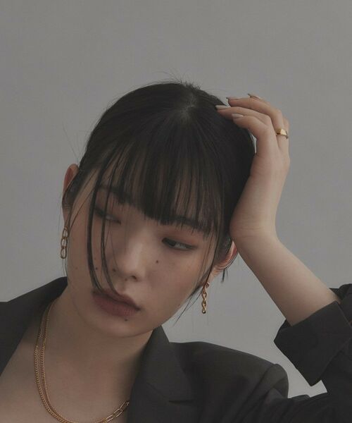 COCOSHNIK / ココシュニック ピアス・イヤリング | シルバー カーブチェーン ストレートピアス GP | 詳細13