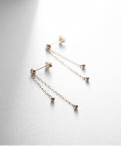 COCOSHNIK / ココシュニック ピアス・イヤリング | K10中空ボールスライドチェーン スタッドピアス