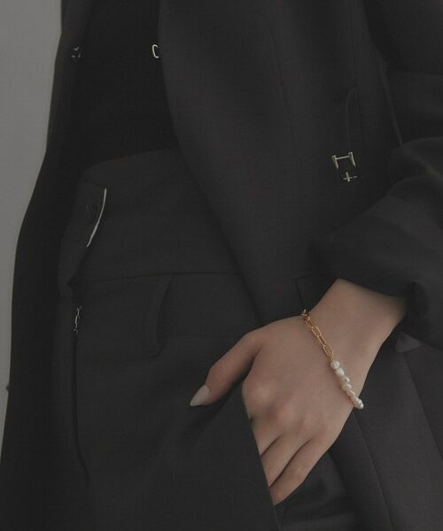COCOSHNIK / ココシュニック ブレスレット・バングル | シルバー バロックパール チェーンミックス ブレスレットＳ GP | 詳細13