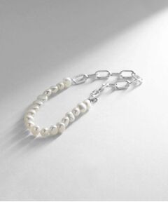 COCOSHNIK / ココシュニック ブレスレット・バングル | シルバー バロックパール チェーンミックス ブレスレットＳ