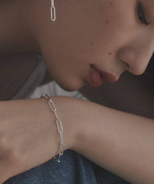 COCOSHNIK / ココシュニック ブレスレット・バングル | シルバー デザインチェーン フラットケーブルブレスレット（17cm） | 詳細10