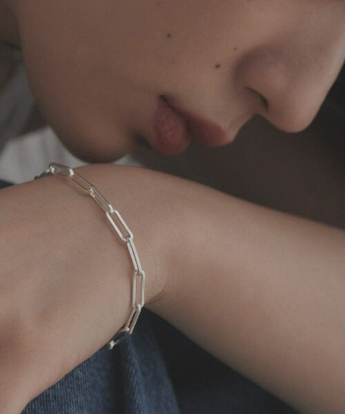 COCOSHNIK / ココシュニック ブレスレット・バングル | シルバー デザインチェーン フラットケーブルブレスレット（17cm） | 詳細11