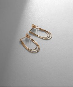 COCOSHNIK / ココシュニック ピアス・イヤリング | K10コンパクト3連チェーン フープピアス