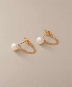 COCOSHNIK / ココシュニック ピアス・イヤリング | K18パール キヘイチェーン フープピアス