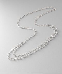 COCOSHNIK / ココシュニック ネックレス・ペンダント・チョーカー | シルバー ミックスチェーン アシンメトリードレープネックレス