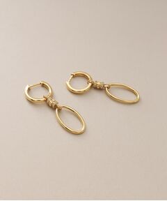 COCOSHNIK / ココシュニック ピアス・イヤリング | K18ダイヤモンド 縦溝クラスプ中折れ ピアス