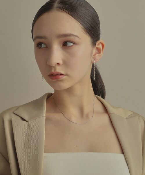 COCOSHNIK / ココシュニック ピアス・イヤリング | プラチナ フラワークロスフリンジ スタッドピアス | 詳細7