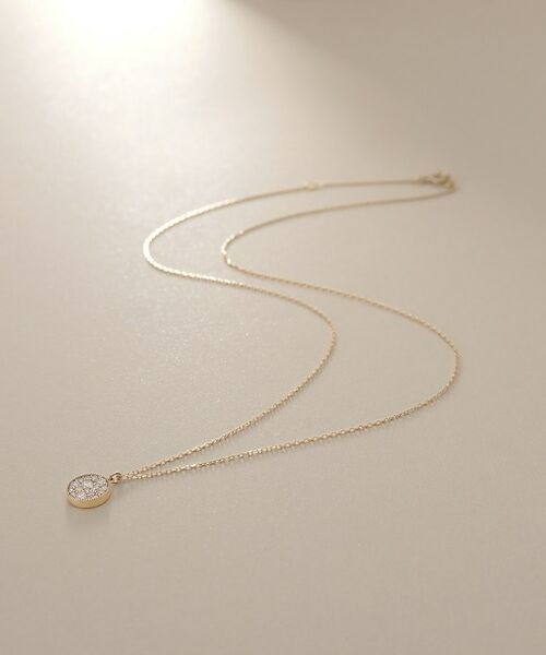 COCOSHNIK / ココシュニック ネックレス・ペンダント・チョーカー | K10【サステナブル】モアサナイトランダムパヴェラウンド ネックレス | 詳細1