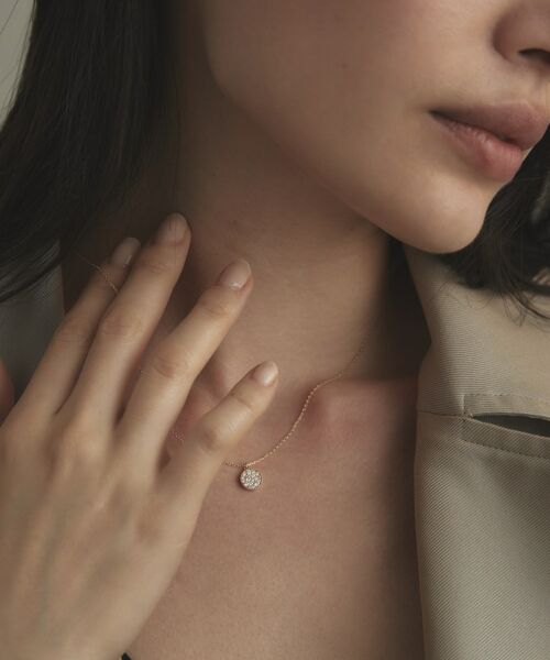COCOSHNIK / ココシュニック ネックレス・ペンダント・チョーカー | K10【サステナブル】モアサナイトランダムパヴェラウンド ネックレス | 詳細10