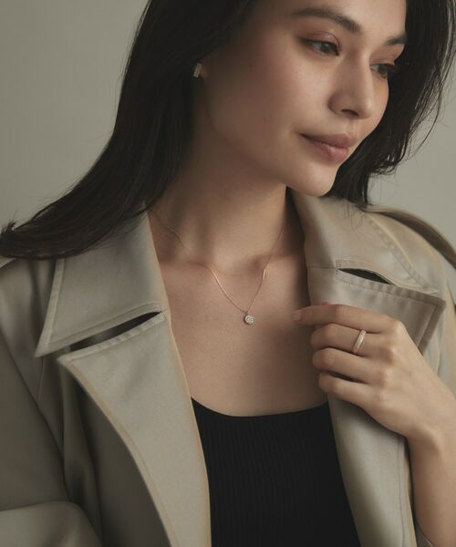 COCOSHNIK / ココシュニック ネックレス・ペンダント・チョーカー | K10【サステナブル】モアサナイトランダムパヴェラウンド ネックレス | 詳細9