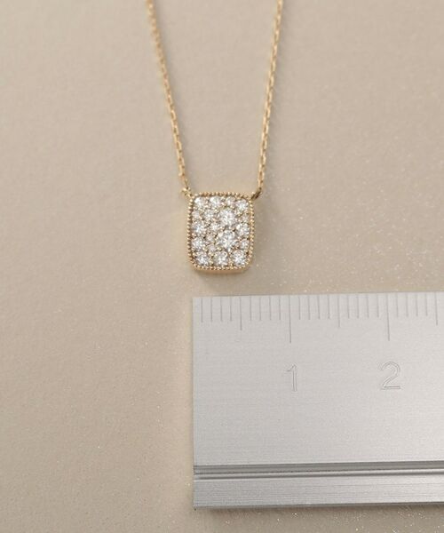 COCOSHNIK / ココシュニック ネックレス・ペンダント・チョーカー | K10【サステナブル】モアサナイトランダムパヴェスクエア ネックレス | 詳細6