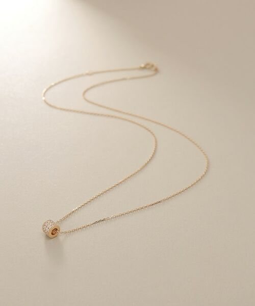 COCOSHNIK / ココシュニック ネックレス・ペンダント・チョーカー | K10【サステナブル】モアサナイトパヴェスルー ネックレス | 詳細1