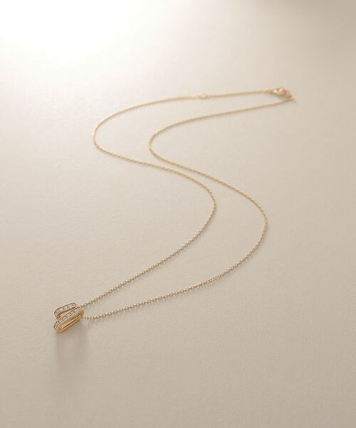 COCOSHNIK / ココシュニック ネックレス・ペンダント・チョーカー | K10【サステナブル】モアサナイトケーブルチェーンモチーフ ネックレス | 詳細1