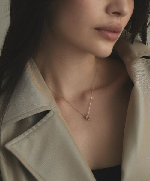 COCOSHNIK / ココシュニック ネックレス・ペンダント・チョーカー | K10【サステナブル】モアサナイトケーブルチェーンモチーフ ネックレス | 詳細10