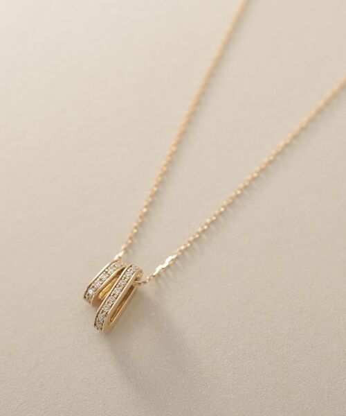 COCOSHNIK / ココシュニック ネックレス・ペンダント・チョーカー | K10【サステナブル】モアサナイトケーブルチェーンモチーフ ネックレス | 詳細2