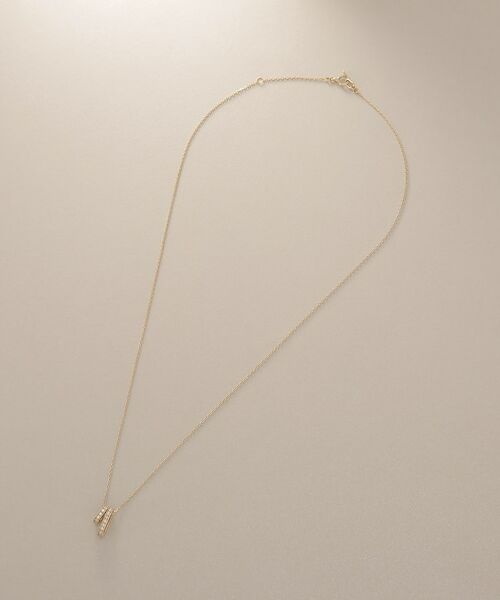 COCOSHNIK / ココシュニック ネックレス・ペンダント・チョーカー | K10【サステナブル】モアサナイトケーブルチェーンモチーフ ネックレス | 詳細5