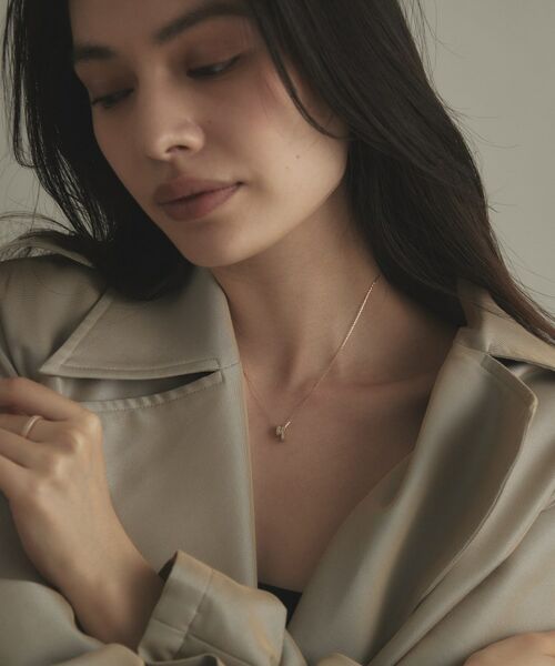 COCOSHNIK / ココシュニック ネックレス・ペンダント・チョーカー | K10【サステナブル】モアサナイトケーブルチェーンモチーフ ネックレス | 詳細9