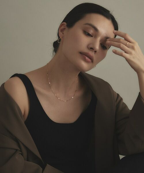 未使用 COCOSHNIK 現行品 ロングスネックレス シルバー デザインチェーン ロングカーブネックレス（ネックレス