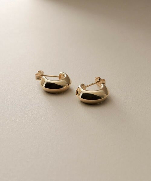 COCOSHNIK / ココシュニック ピアス・イヤリング | K10中空しのぎ フープピアス | 詳細1