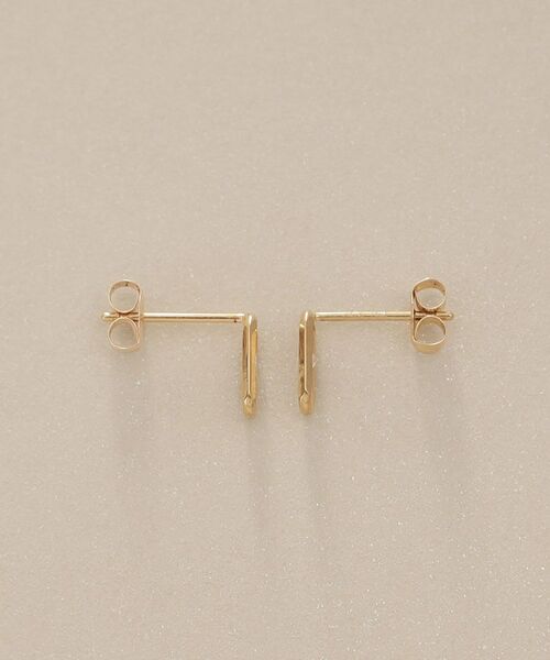 COCOSHNIK / ココシュニック ピアス・イヤリング | K18ダイヤモンド ロングカットアズキチェーン スタッドピアス | 詳細3