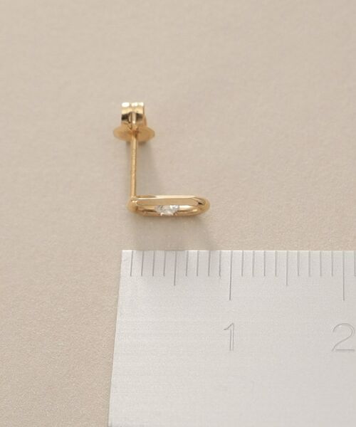 COCOSHNIK / ココシュニック ピアス・イヤリング | K18ダイヤモンド ロングカットアズキチェーン スタッドピアス | 詳細4