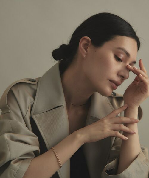 COCOSHNIK / ココシュニック ピアス・イヤリング | K18ダイヤモンド ロングカットアズキチェーン スタッドピアス | 詳細6