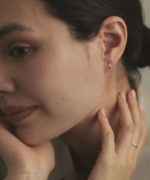 COCOSHNIK / ココシュニック ピアス・イヤリング | K18ダイヤモンド ロングカットアズキチェーン スタッドピアス | 詳細7