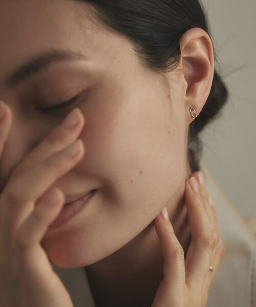 COCOSHNIK / ココシュニック ピアス・イヤリング | K18ダイヤモンド ロングカットアズキチェーン スタッドピアス | 詳細8