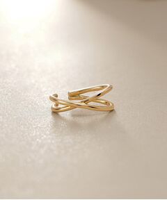 COCOSHNIK / ココシュニック ピアス・イヤリング | K10丸線クロスライン イヤーカフ