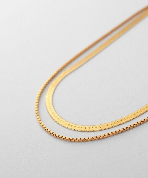 COCOSHNIK / ココシュニック ネックレス・ペンダント・チョーカー | シルバー コンビネーションチェーン フラットスネーク ベネチアンネックレス GP | 詳細2